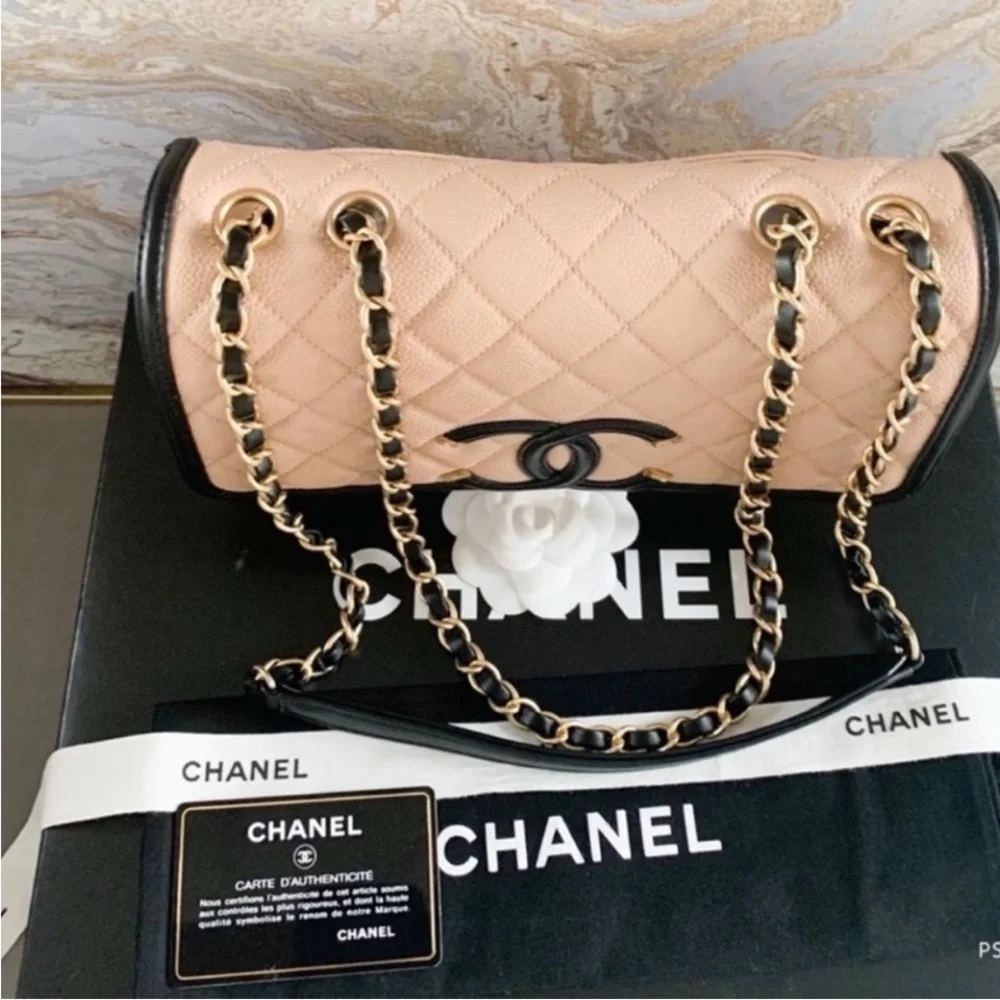 Authentic Chanel Medium Filagree Quilted Leather Bag